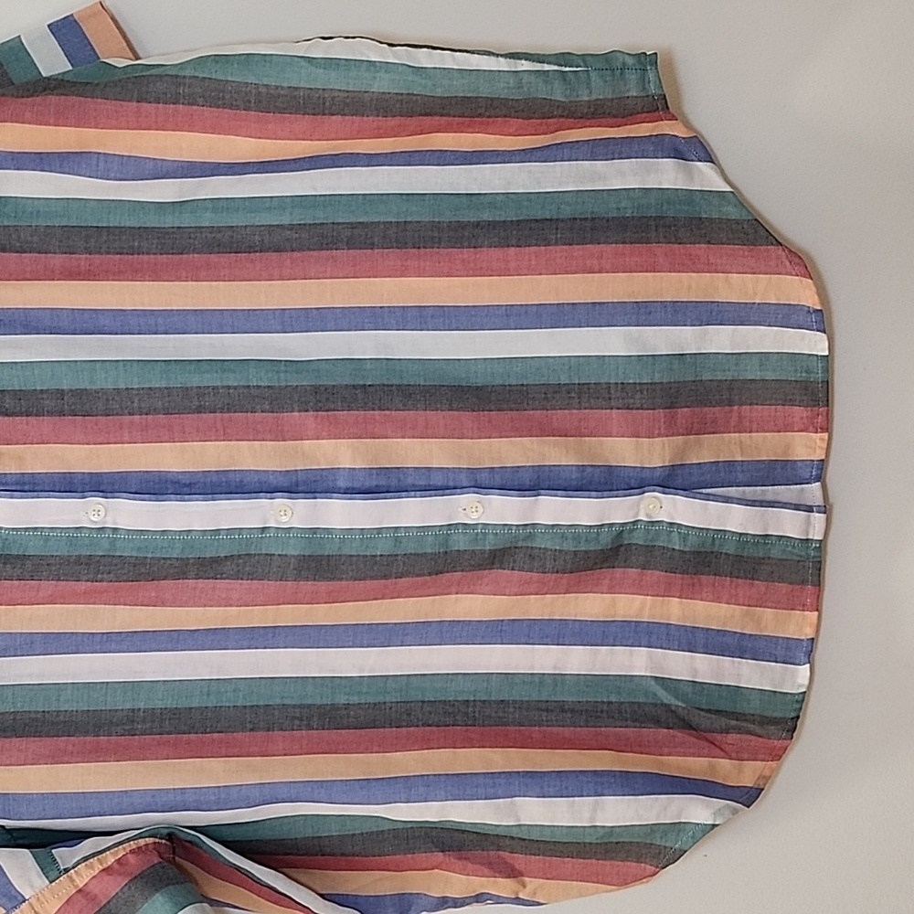 Madewell Preppy Courier Button-Back Shirt in Festival Stripe Size Small - Picture 13 of 16
